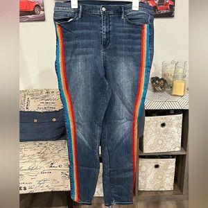 Jeans with rainbow details